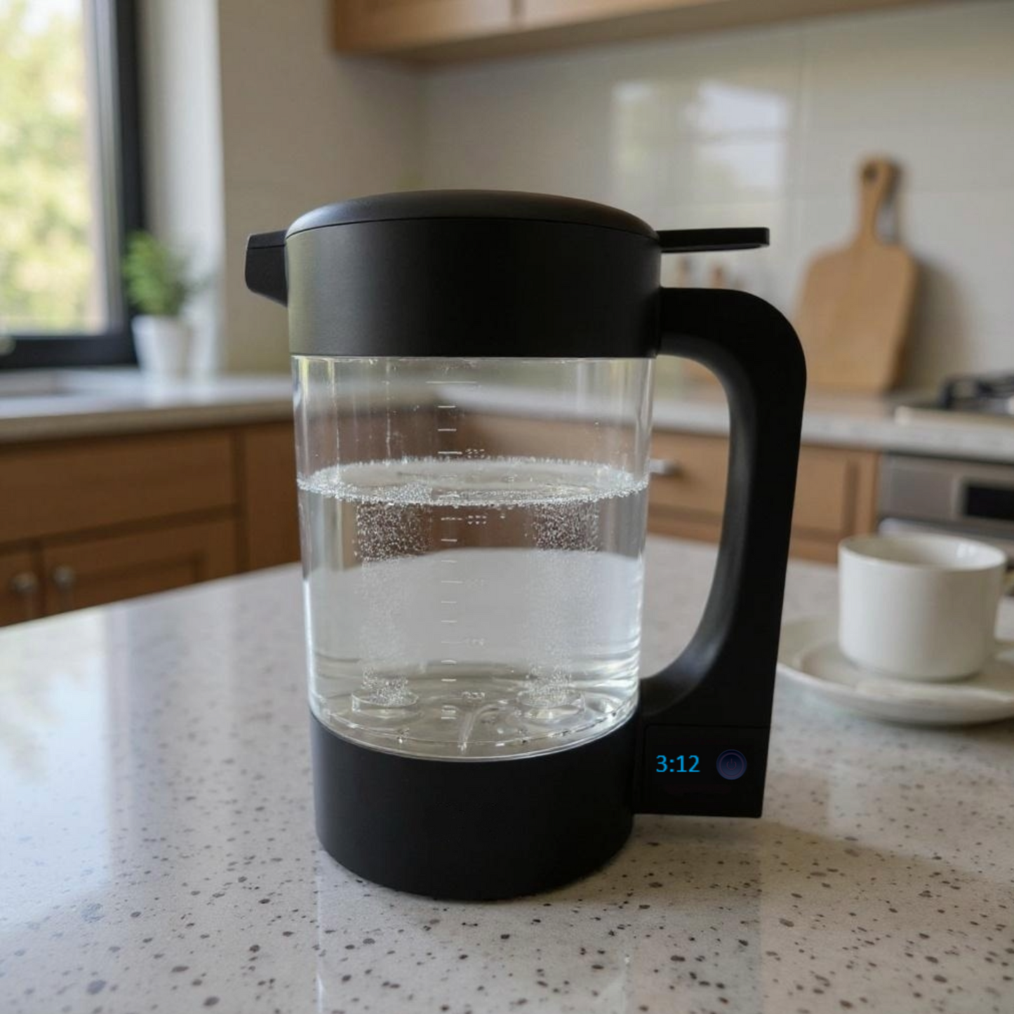 Aqua Hydrogen Water Pitcher - 2L Family Hydrogen Generator | 4 Advanced Generators | 2,000 PPM | 15-Min Cycles