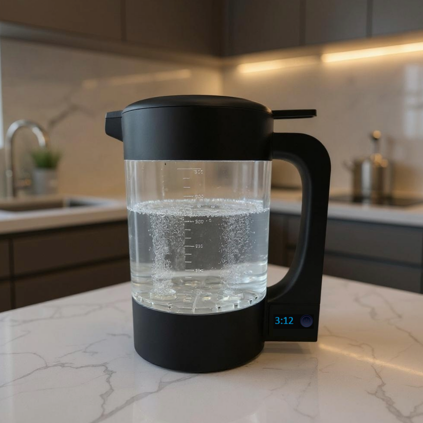 Aqua Hydrogen Water Pitcher - 2L Family Hydrogen Generator | 4 Advanced Generators | 2,000 PPM | 15-Min Cycles