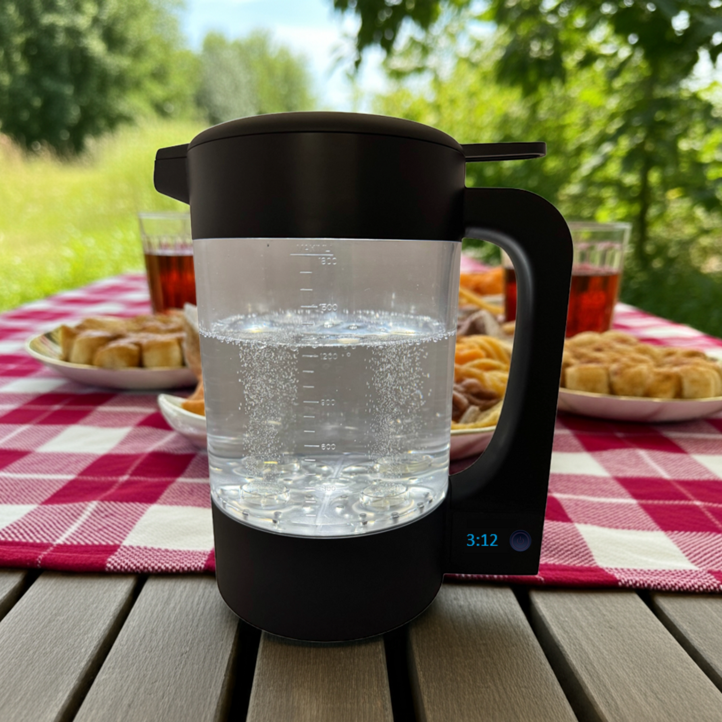 Aqua Hydrogen Water Pitcher - 2L Family Hydrogen Generator | 4 Advanced Generators | 2,000 PPM | 15-Min Cycles